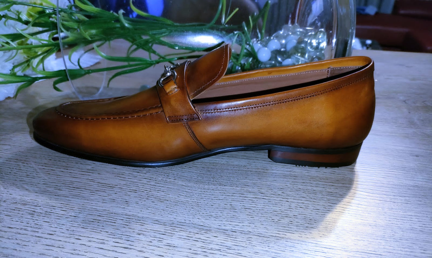 Maziya Brown Loafer Gold Strap Top - Image #2