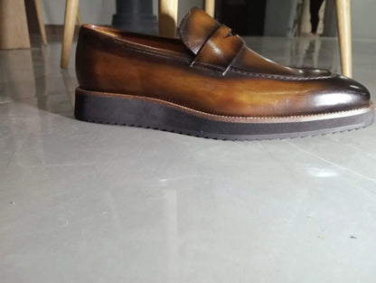 High platform loafer dark brown - Image #1